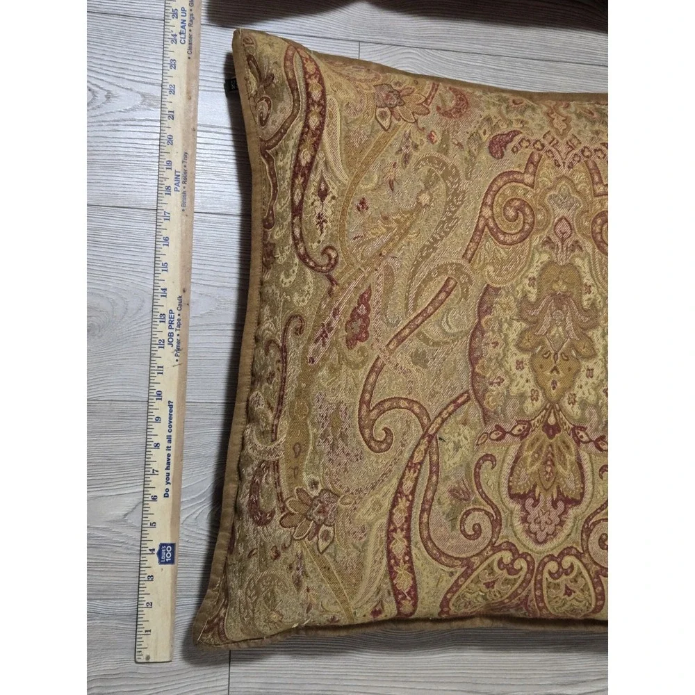 Lauren Ralph Lauren Dalmency Hall Gold Burgundy Suede Trim Medallion 24
